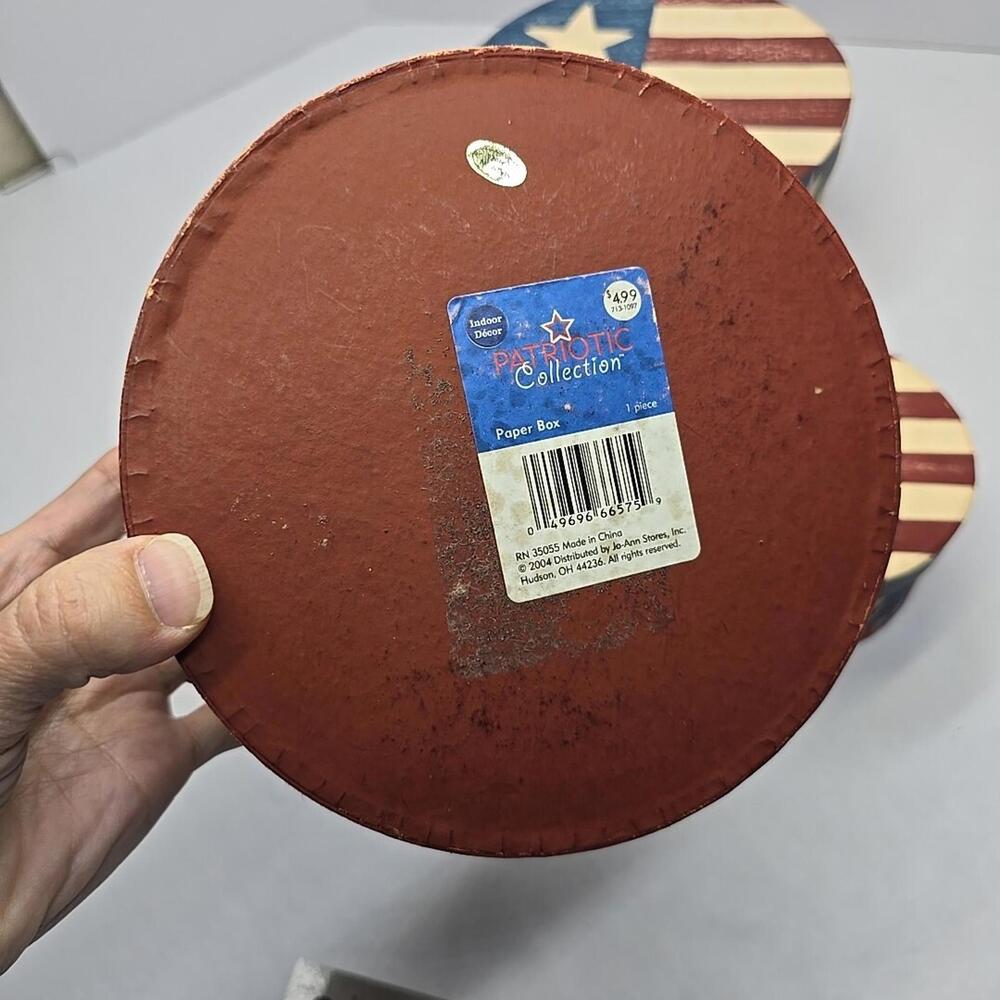 Lot of 3 Vintage Patriotic Angel paper Box Red/White Stripes Stars Angels - Picture 11 of 15